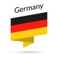 Germany flag icon. German national emblem in origami style. Vector illustration.